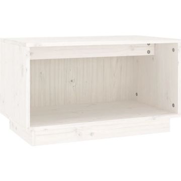 vidaXL Tv-meubel 60x35x35 cm massief grenenhout wit