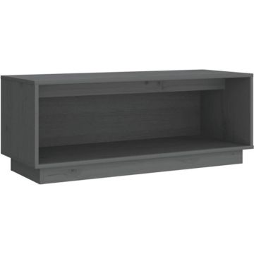 vidaXL Tv-meubel 90x35x35 cm massief grenenhout grijs