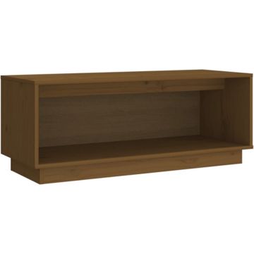 vidaXL Tv-meubel 90x35x35 cm massief grenenhout honingbruin