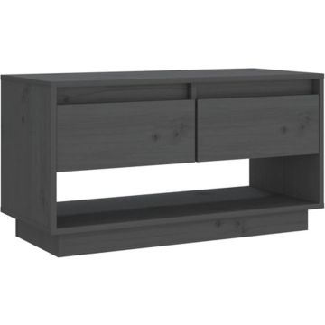 vidaXL Tv-meubel 74x34x40 cm massief grenenhout grijs