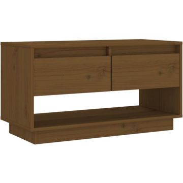 vidaXL Tv-meubel 74x34x40 cm massief grenenhout honingbruin