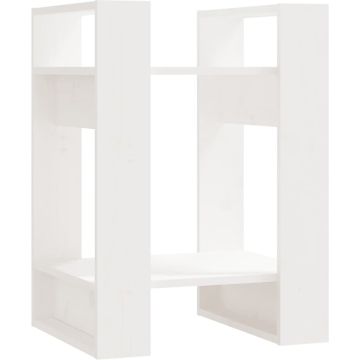 vidaXL Boekenkast/kamerscherm 41x35x57 cm massief grenenhout wit