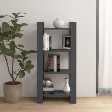 vidaXL Boekenkast/kamerscherm 60x35x125 cm massief hout grijs