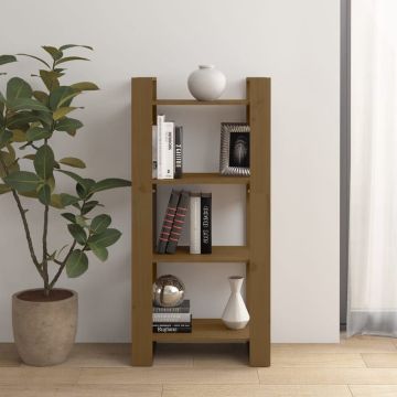 vidaXL Boekenkast/kamerscherm 60x35x125 cm massief hout honingbruin