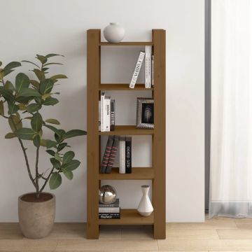 vidaXL Boekenkast/kamerscherm 60x35x160 cm massief hout honingbruin