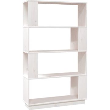 vidaXL Boekenkast/kamerscherm 80x25x132 cm massief grenenhout wit