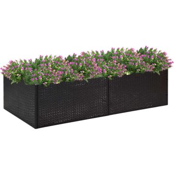 vidaXL Plantenbak 157x80x40 cm poly rattan zwart