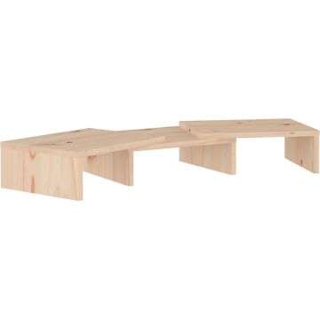 vidaXL Monitorstandaard 60x24x10,5 cm massief grenenhout