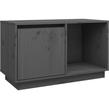 vidaXL Tv-meubel 74x35x44 cm massief grenenhout grijs