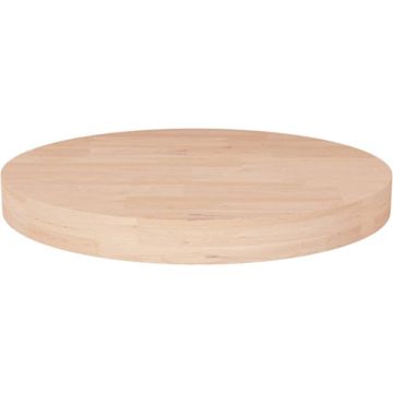 vidaXL Tafelblad rond Ø40x4 cm onbehandeld massief eikenhout