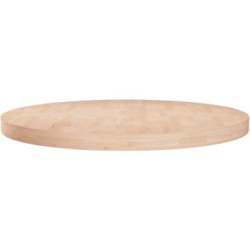 vidaXL Tafelblad rond Ø80x4 cm onbehandeld massief eikenhout