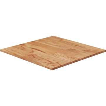 vidaXL Tafelblad vierkant 50x50x1,5cm massief eiken lichtbruin