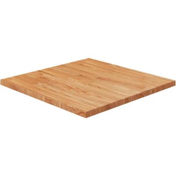 vidaXL Tafelblad vierkant 60x60x2,5cm massief eiken lichtbruin