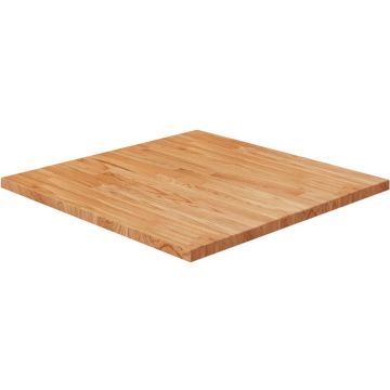 vidaXL Tafelblad vierkant 70x70x2,5cm massief eiken lichtbruin