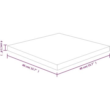 vidaXL Tafelblad vierkant 40x40x4cm behandeld eiken donkerbruin