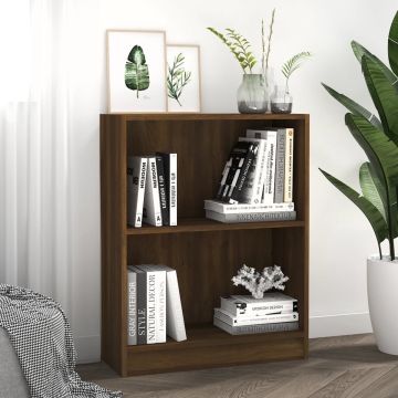 vidaXL Boekenkast 60x24x74,5 cm bewerkt hout bruineikenkleurig