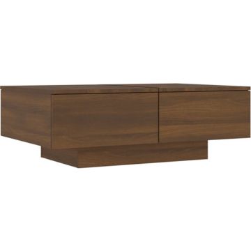 vidaXL Salontafel 90x60x31 cm bewerkt hout bruineikenkleurig