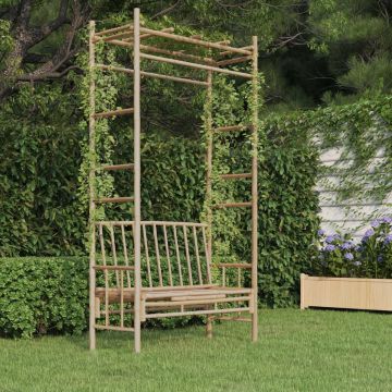 vidaXL Tuinbank met pergola 116 cm bamboe