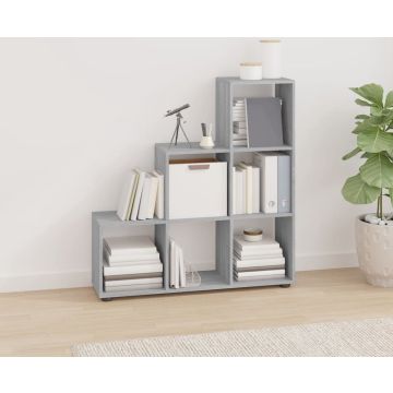 vidaXL Boekenkast trapvormig 107 cm bewerkt hout grijs sonoma eiken