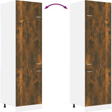 vidaXL Koelkastkast 60x57x207 cm bewerkt hout gerookt eikenkleurig