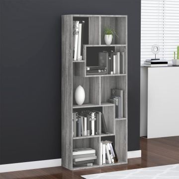 vidaXL Boekenkast 67x24x161 cm bewerkt hout grijs sonoma eikenkleurig