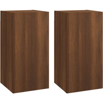 vidaXL Tv-meubelen 2 st 30,5x30x60 cm bewerkt hout bruineikenkleurig