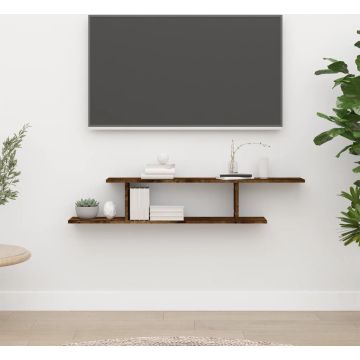 vidaXL Tv-wandschap 125x18x23 cm bewerkt hout gerookt eikenkleurig