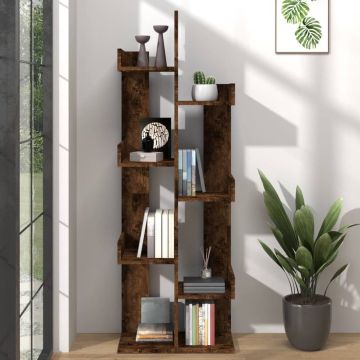 vidaXL Boekenkast 48x25,5x140 cm bewerkt hout gerookt eikenkleurig