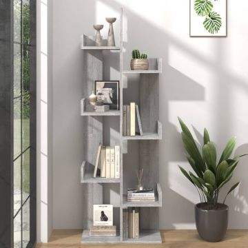 vidaXL Boekenkast 48x25,5x140 cm bewerkt hout grijs sonoma eikenkleur