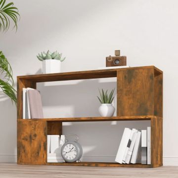 vidaXL Boekenkast 100x24x63 cm bewerkt hout gerookt eikenkleurig