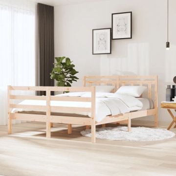 vidaXL Bedframe massief hout 135x190 cm 4FT6 Double