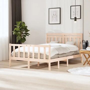 vidaXL Bedframe massief hout 135x190 cm 4FT6 Double