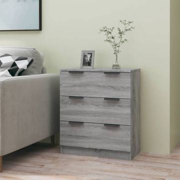 vidaXL Dressoir 60x30x70 cm bewerkt hout grijs sonoma eikenkleurig