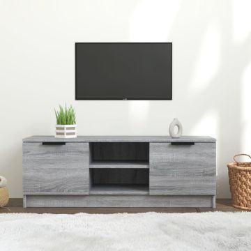 vidaXL Tv-meubel 102x35x36,5 cm bewerkt hout grijs sonoma eikenkleurig