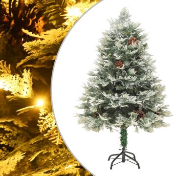 vidaXL Kerstboom met LED's en dennenappels 120 cm PVC en PE groen