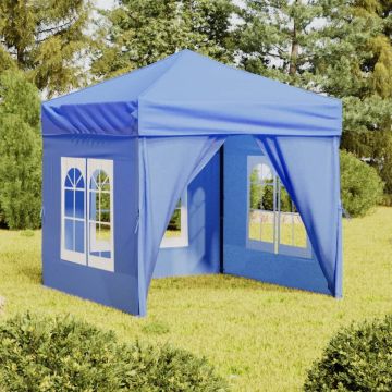 vidaXL Partytent inklapbaar met zijwanden 2x2 m blauw