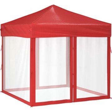 vidaXL Partytent inklapbaar met zijwanden 2x2 m rood