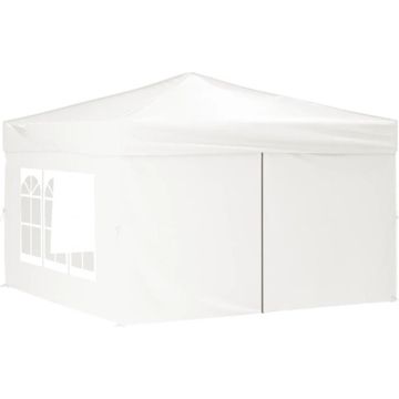 vidaXL Partytent inklapbaar met zijwanden 3x3 m wit