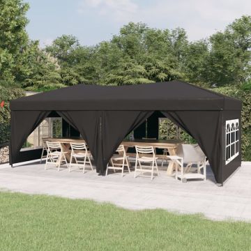 vidaXL Partytent inklapbaar met zijwanden 3x6 m antracietkleurig