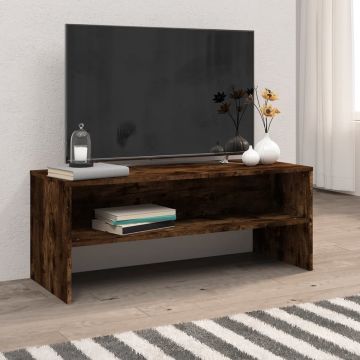 vidaXL Tv-meubel 100x40x40 cm bewerkt hout gerookt eikenkleurig