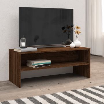 vidaXL Tv-meubel 100x40x40 cm bewerkt hout bruineikenkleurig