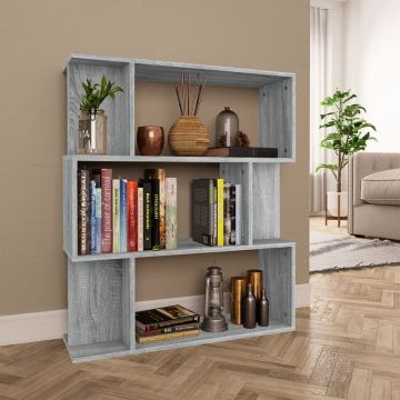 vidaXL Boekenkast / kamerscherm 80x24x96 cm bewerkt hout grijs sonoma