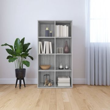 vidaXL Boekenkast 66x30x130 cm bewerkt hout sonoma grijs