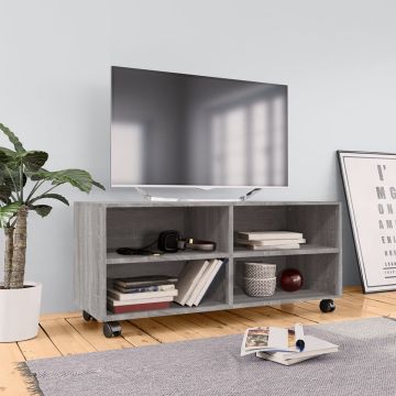 vidaXL Tv-meubel met wieltjes 90x35x35 cm bewerkt hout grijs sonoma