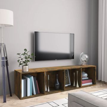 vidaXL Boekenkast/tv-meubel 143x30x36 cm bewerkt hout gerookt eiken