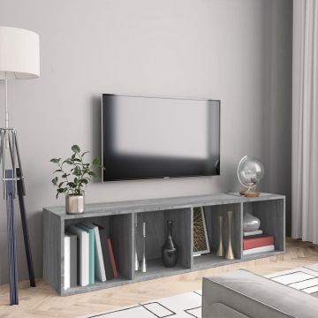 vidaXL Boekenkast/tv-meubel 143x30x36 cm bewerkt hout grijs sonoma