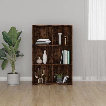 vidaXL Boekenkast/dressoir 66x30x98 cm bewerkt hout gerookt eikenkleur