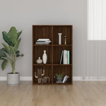 vidaXL Boekenkast 66x30x98 cm bewerkt hout bruineikenkleurig