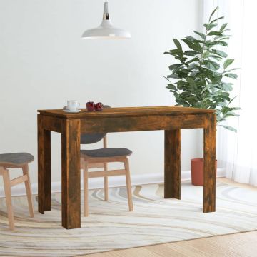 vidaXL Eettafel 120x60x76 cm bewerkt hout gerookt eikenkleurig