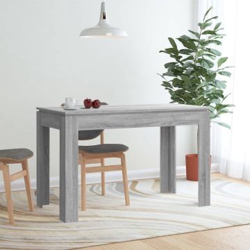 vidaXL Eettafel 120x60x76 cm bewerkt hout grijs sonoma eikenkleurig